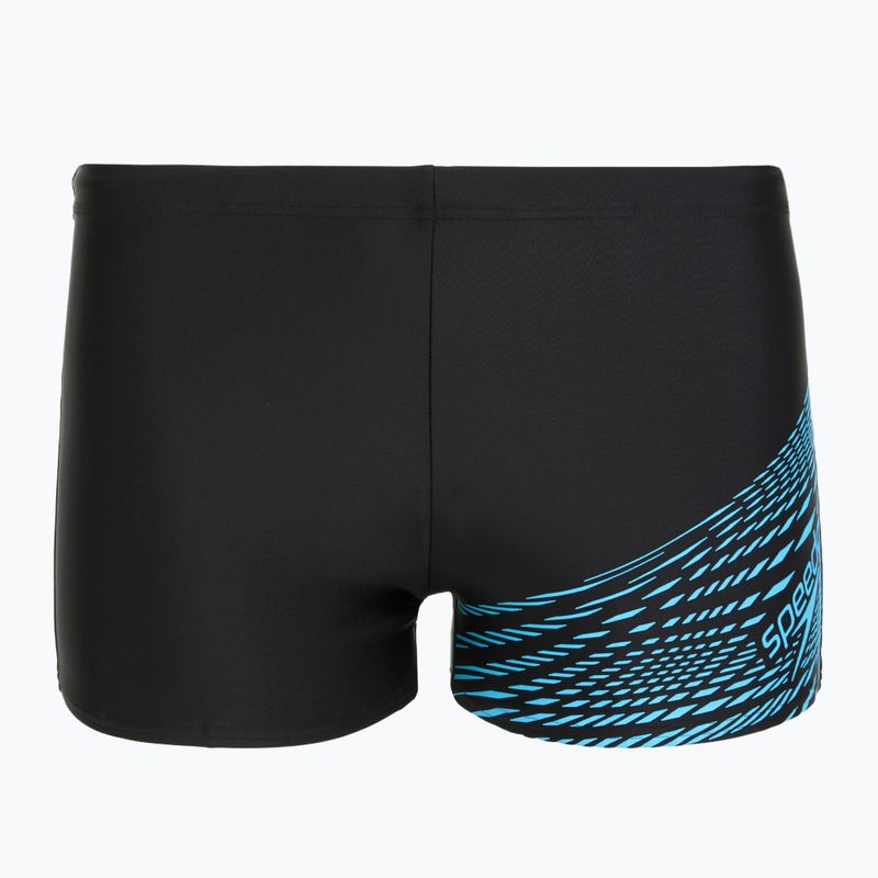 Boxeri de înot pentru bărbați Speedo Medley Logo Aquashort black/picton blue