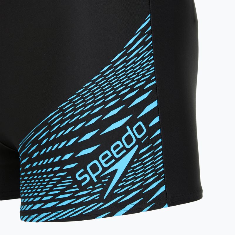 Boxeri de înot pentru bărbați Speedo Medley Logo Aquashort black/picton blue 3
