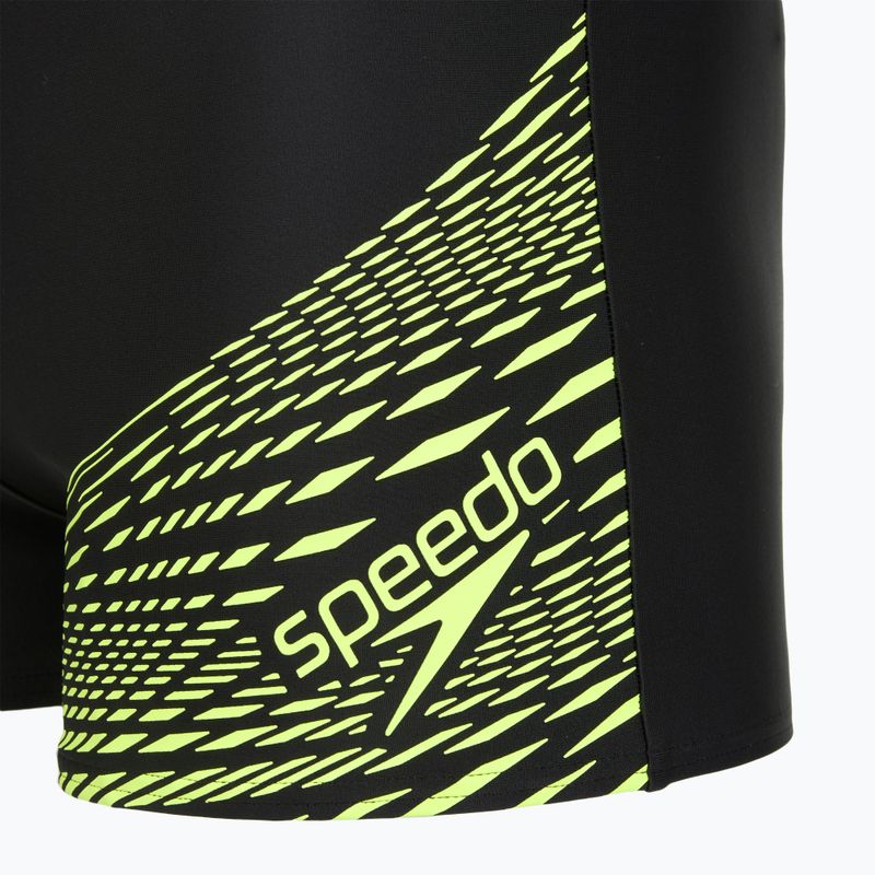 Boxeri de înot pentru bărbați Speedo Medley Logo Aquashort black/hyper yellow 3