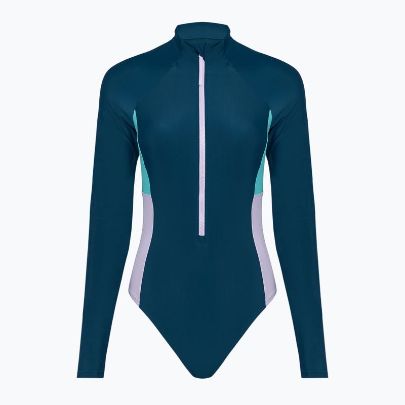 Costum de înot dintr-o piesă pentru femei Speedo Zip Colorblock dark teal
