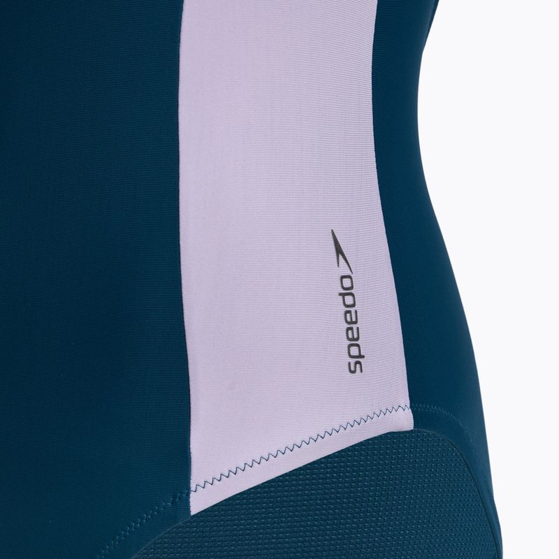 Costum de înot dintr-o piesă pentru femei Speedo Zip Colorblock dark teal 4