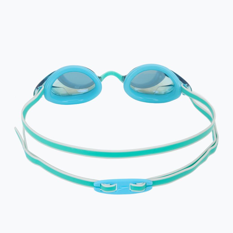 Ochelari de înot pentru femei Speedo Vanquisher 3.0 Mirrored bachelor button/celeste/gold mirror 4