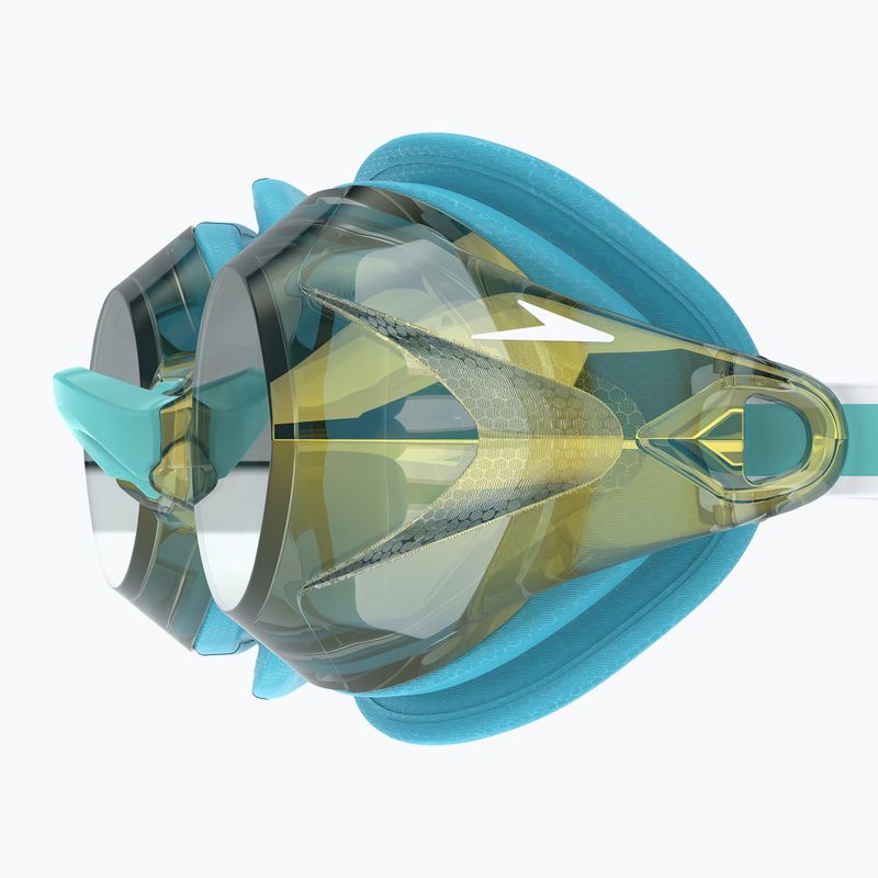 Ochelari de înot pentru femei Speedo Vanquisher 3.0 Mirrored bachelor button/celeste/gold mirror 3