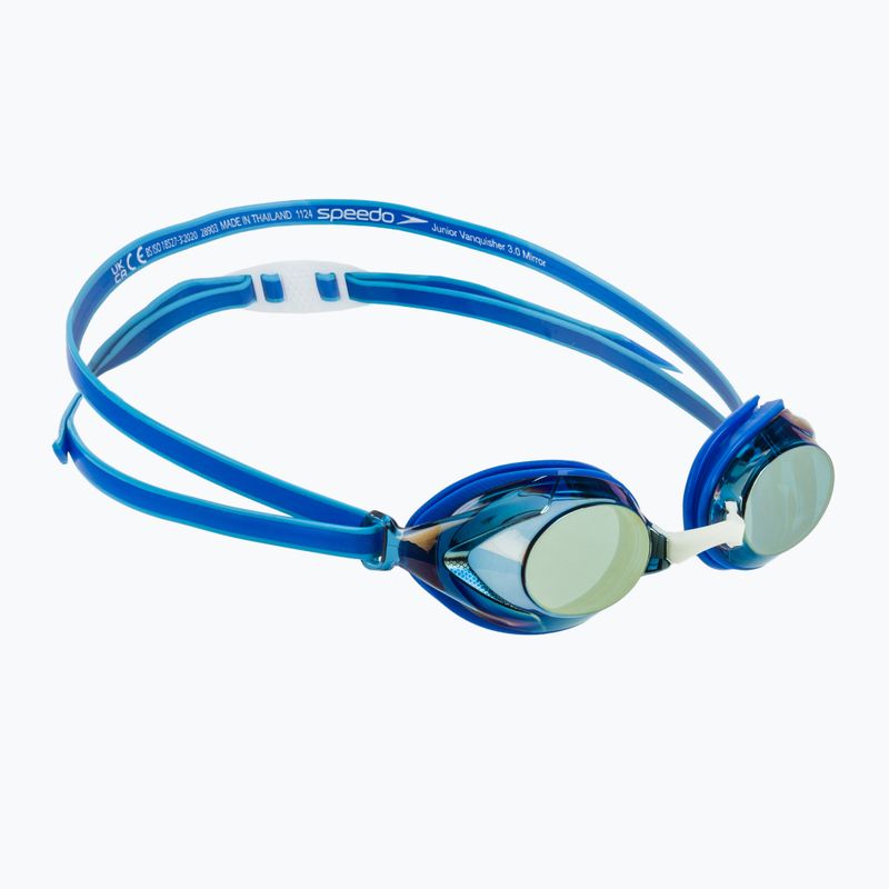 Ochelari de înot pentru copii Speedo Vanquisher 3.0 Mirror cobalt pop / cobalt / gold mirror