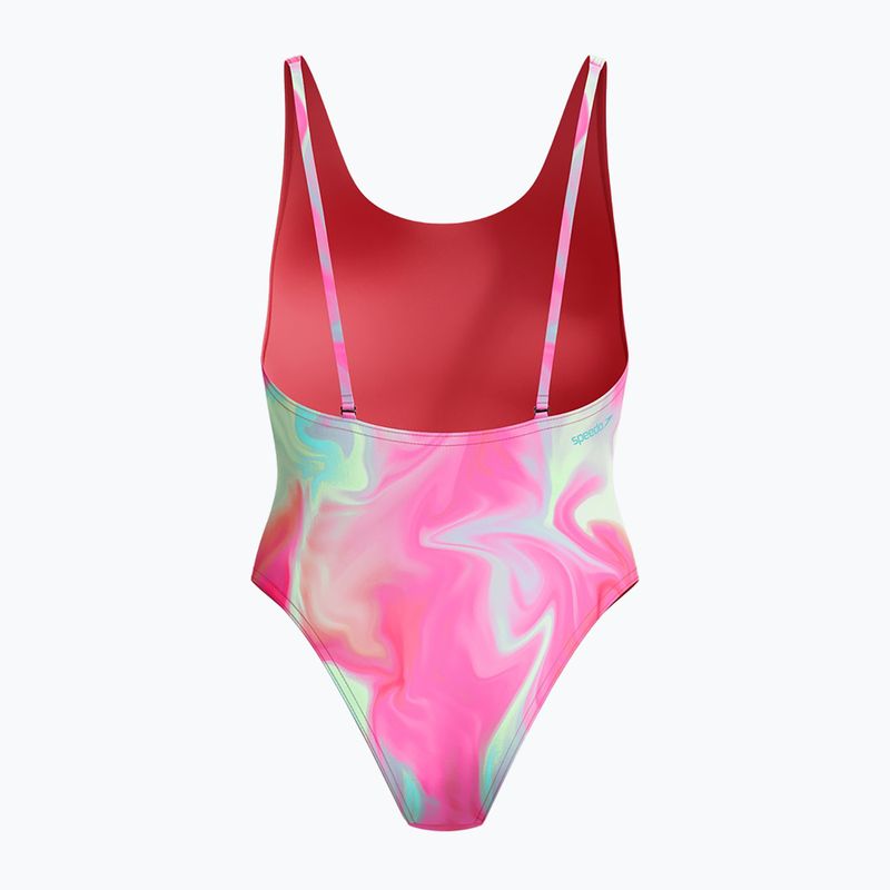 Costum de baie întreg pentru femei Speedo Flu3nte Printed Convertible coral sands 2