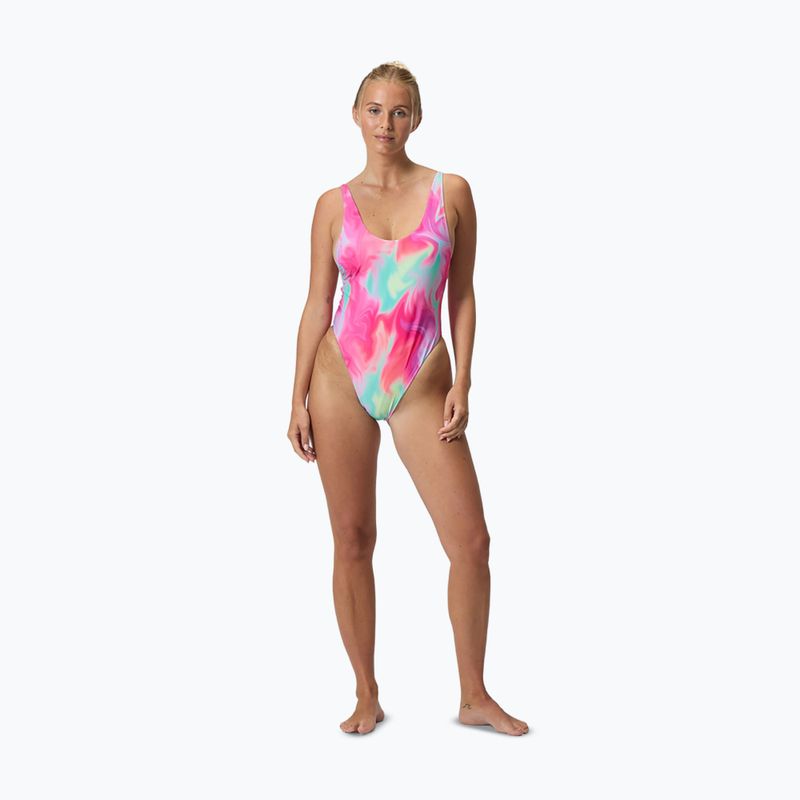 Costum de baie întreg pentru femei Speedo Flu3nte Printed Convertible coral sands 6
