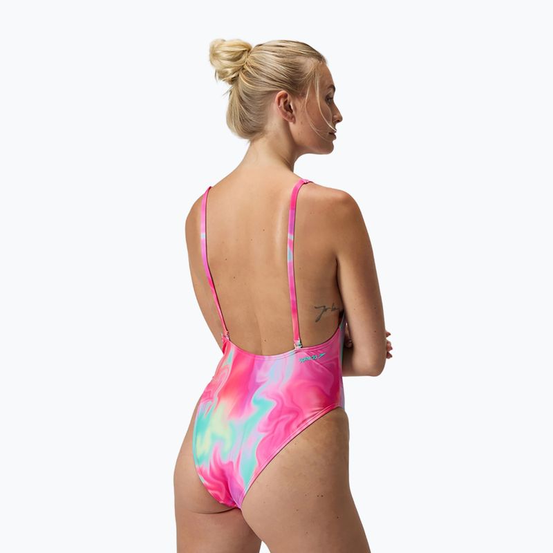 Costum de baie întreg pentru femei Speedo Flu3nte Printed Convertible coral sands 7