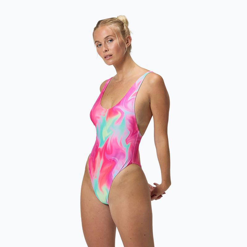 Costum de baie întreg pentru femei Speedo Flu3nte Printed Convertible coral sands 8