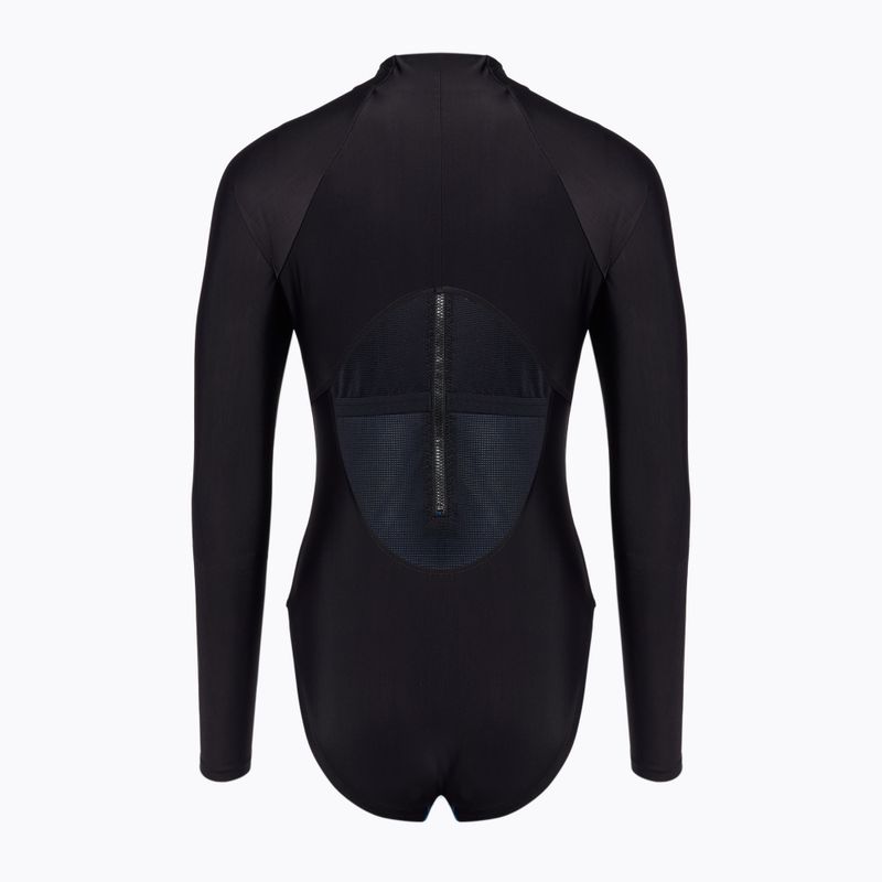 Costum de înot dintr-o piesă pentru femei Speedo Printed LS Zip One Piece rapture glow/dark teal 2