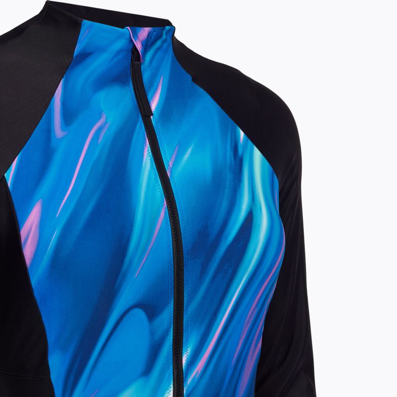 Costum de înot dintr-o piesă pentru femei Speedo Printed LS Zip One Piece rapture glow/dark teal 3