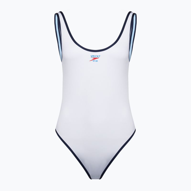 Costum de înot dintr-o piesă pentru femei Speedo Solid Bound Scoop white