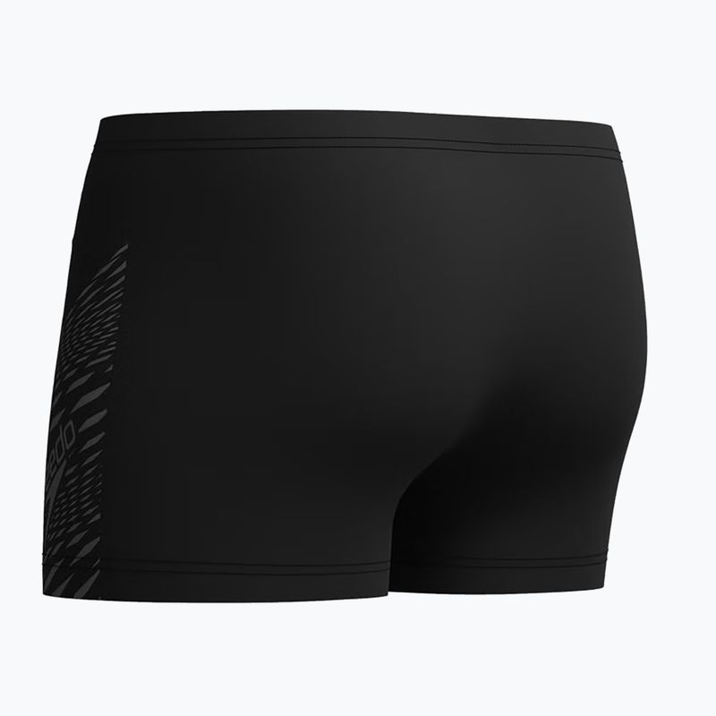 Boxeri de înot pentru bărbați Speedo Medley Logo Aquashort black/usa charcoal 2
