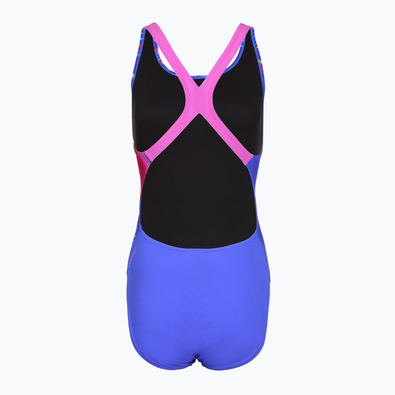 Costum de baie întreg pentru femei Speedo Placement Digital Powerback molten blend/cobalt pop 2