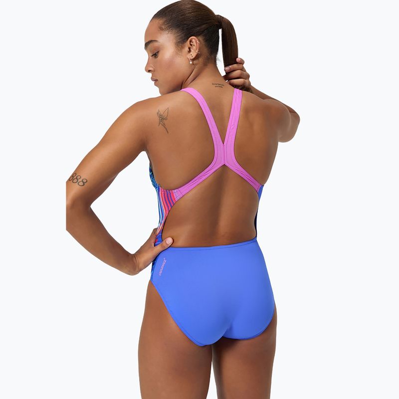Costum de baie întreg pentru femei Speedo Placement Digital Powerback molten blend/cobalt pop 3