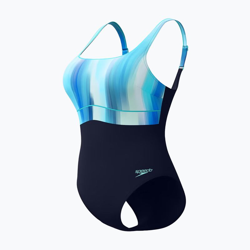 Costum de baie întreg pentru femei Speedo Shaping Contour Eclipse Printed true navy/berry 3