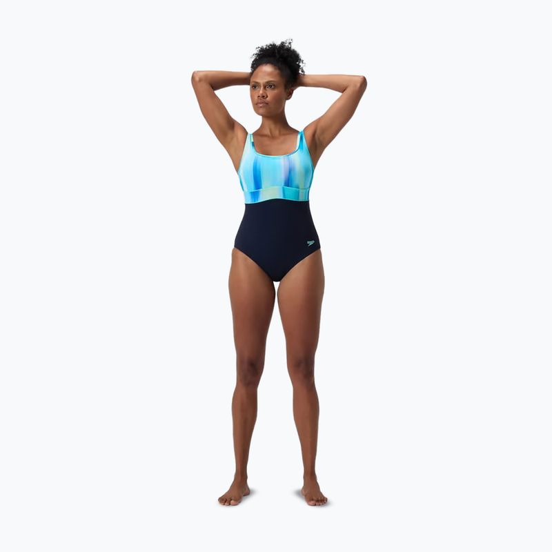 Costum de baie întreg pentru femei Speedo Shaping Contour Eclipse Printed true navy/berry 6