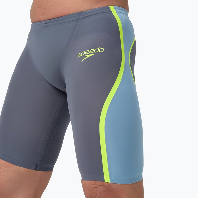 Jammeri de înot pentru bărbați Speedo Fastskin LZR Intent 2.0 Jammer gri lead/acadia blue/hyper yellow 5