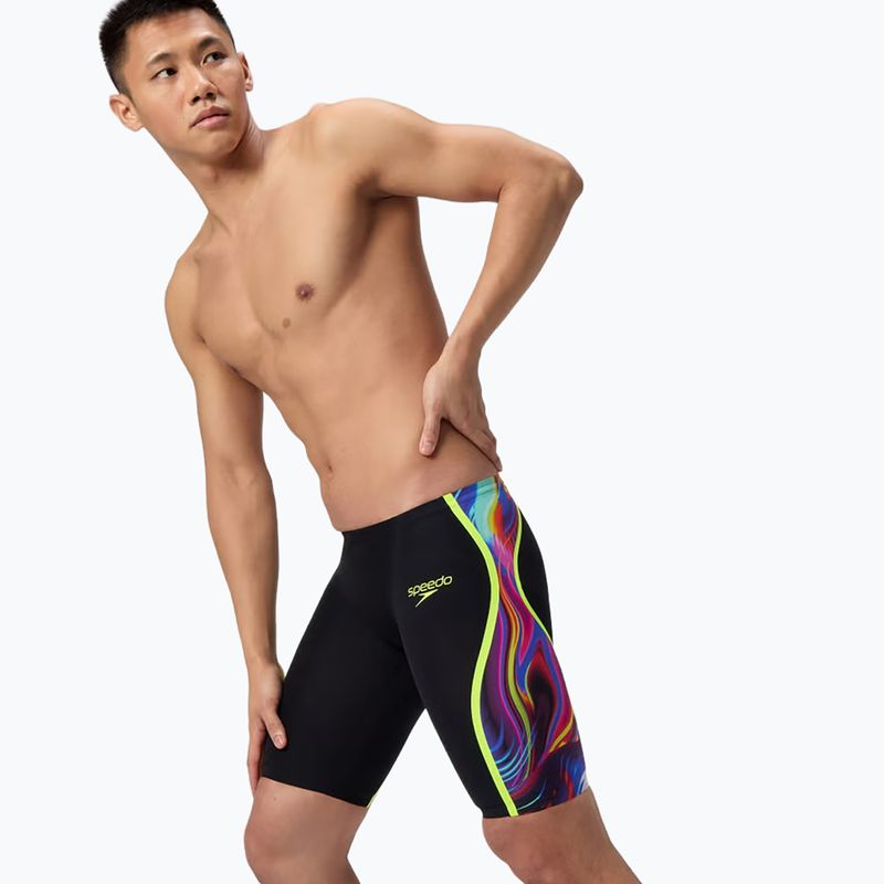 Jammere de înot pentru bărbați Speedo Fastskin LZR Intent 2.0 Jammer black/molten blur/hyper yellow 4