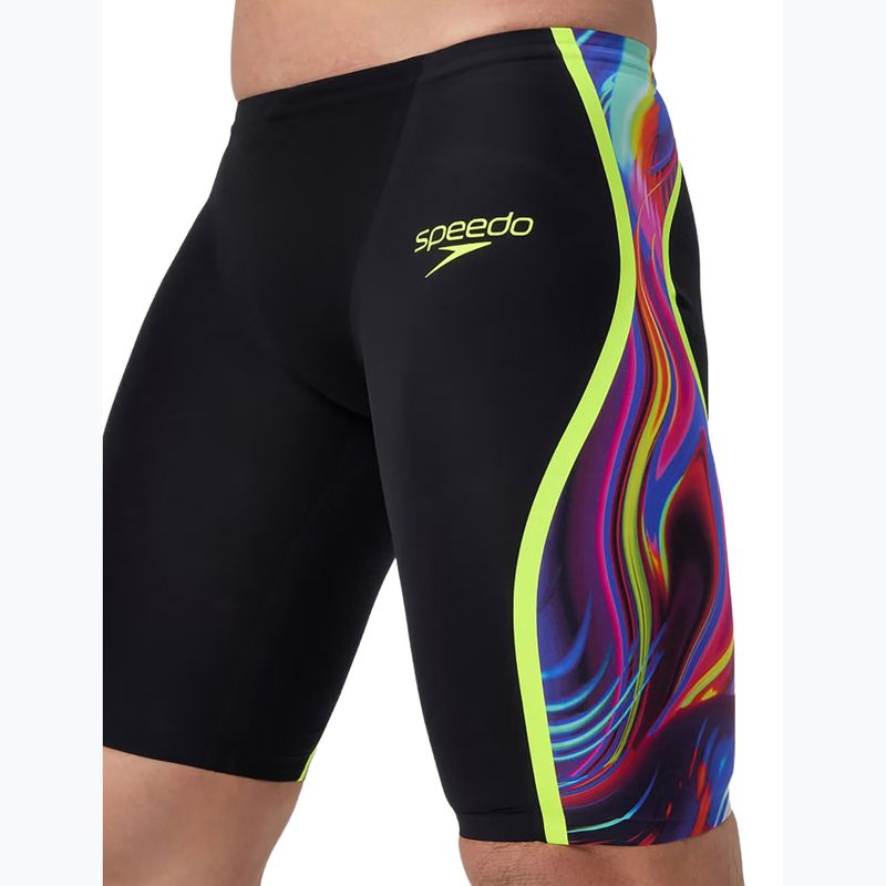 Jammere de înot pentru bărbați Speedo Fastskin LZR Intent 2.0 Jammer black/molten blur/hyper yellow 5