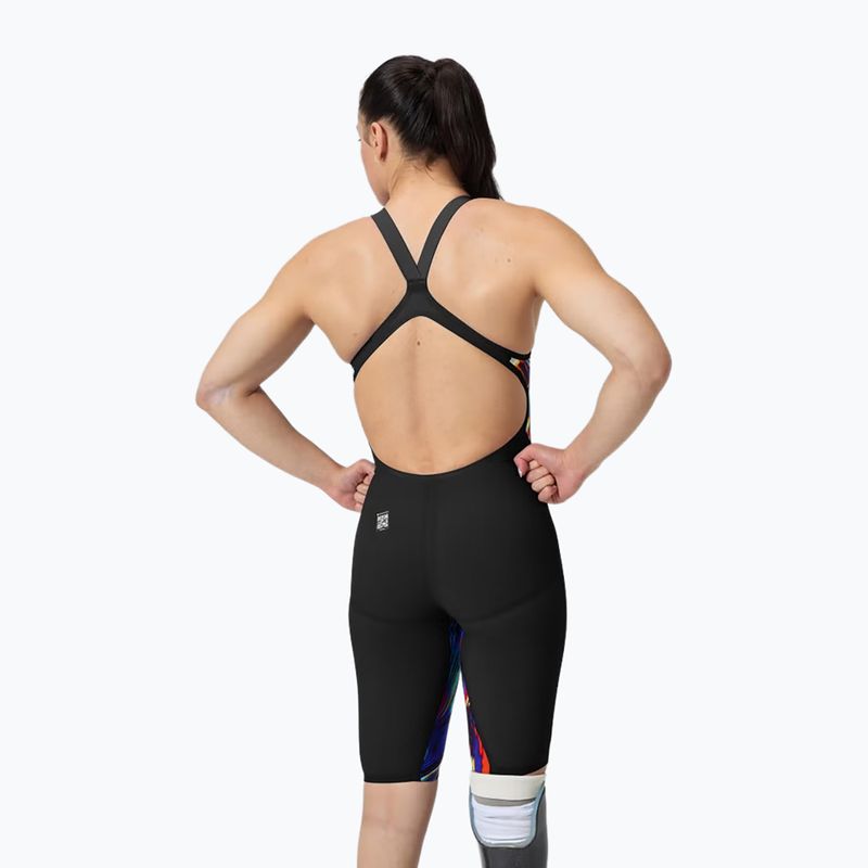 Costum de baie întreg pentru femei Speedo Fastskin LZR Pure Valor 2.0 Openback Kneeskin black/molten blur 3