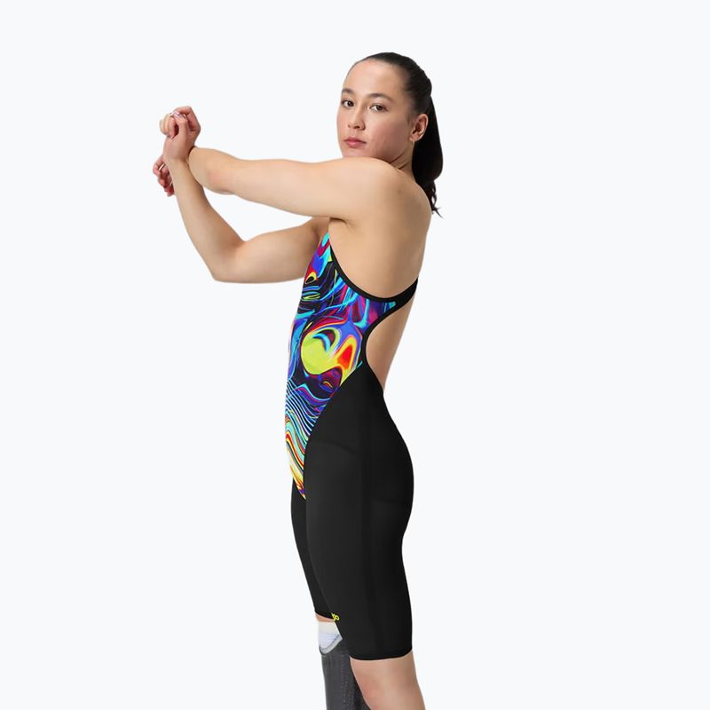 Costum de baie întreg pentru femei Speedo Fastskin LZR Pure Valor 2.0 Openback Kneeskin black/molten blur 4