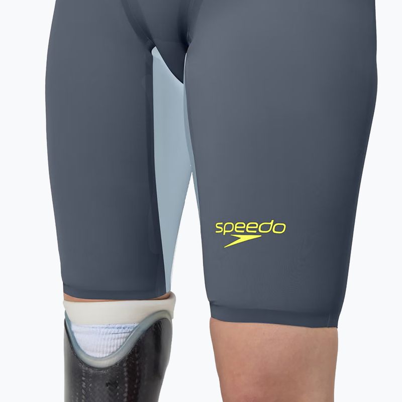 Costum de start pentru femei Speedo Fastskin LZR Pure Valor 2.0 Closedback Kneeskin grey lead / acadia blue / mainline 7