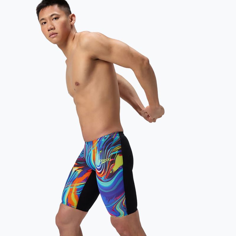 Jammeri de înot pentru bărbați Speedo Fastskin LZR Pure Valor 2.0 Jammer molten black/molten blur 4