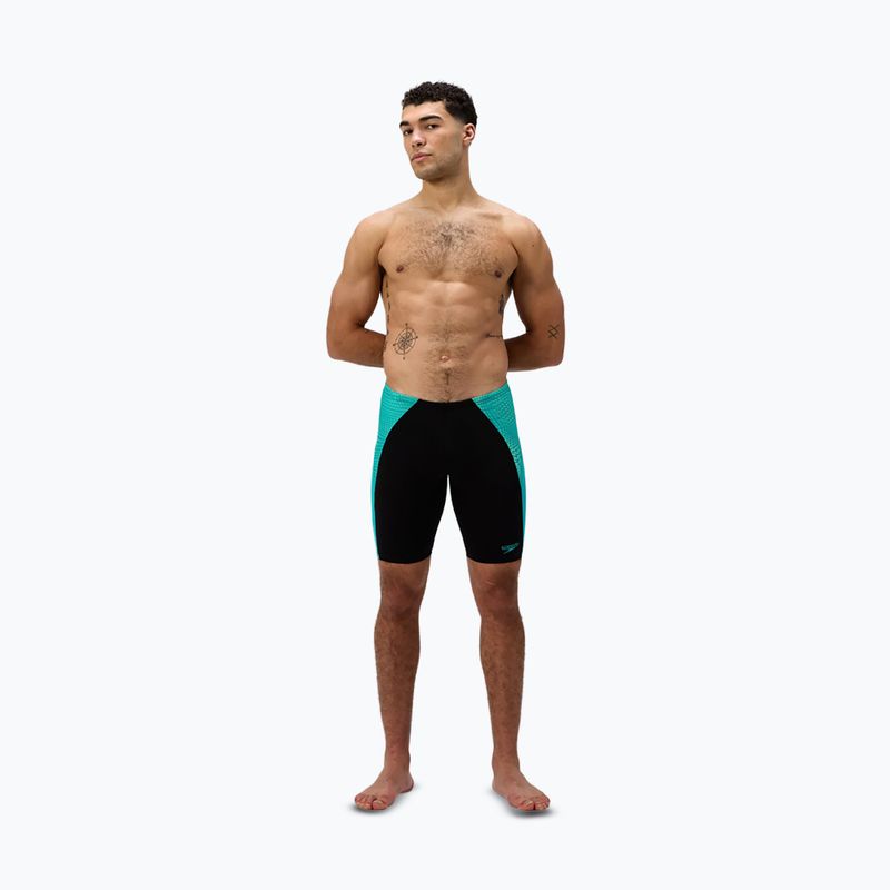 Jammeri de înot pentru bărbați Speedo Endurance+ MAX Splice Jammer negru/gem turcoaz 2