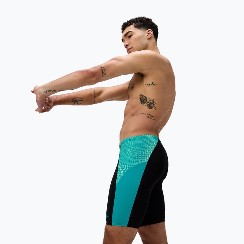 Jammeri de înot pentru bărbați Speedo Endurance+ MAX Splice Jammer negru/gem turcoaz 4