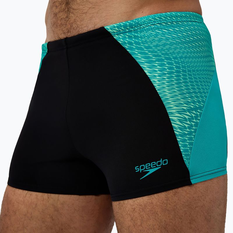 Boxeri de înot pentru bărbați Speedo Endurance+ MAX Splice Aquashort negru/gem turcoaz 5