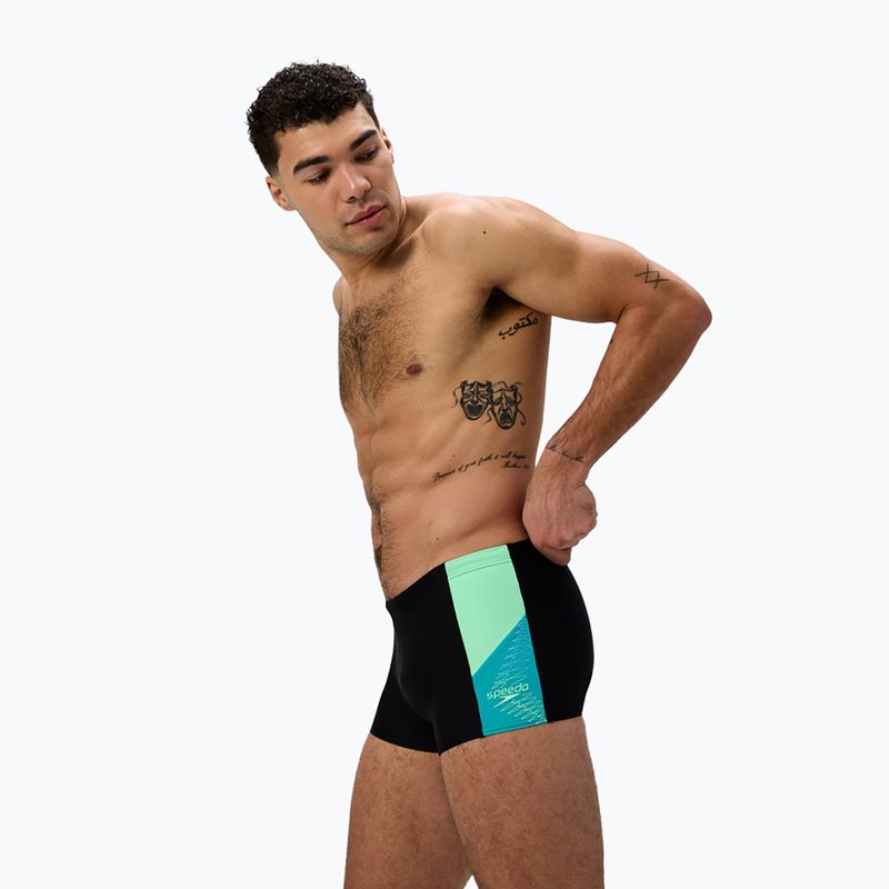 Boxeri de înot pentru bărbați Speedo Dive Aquashort negru/piatră turcoaz 4