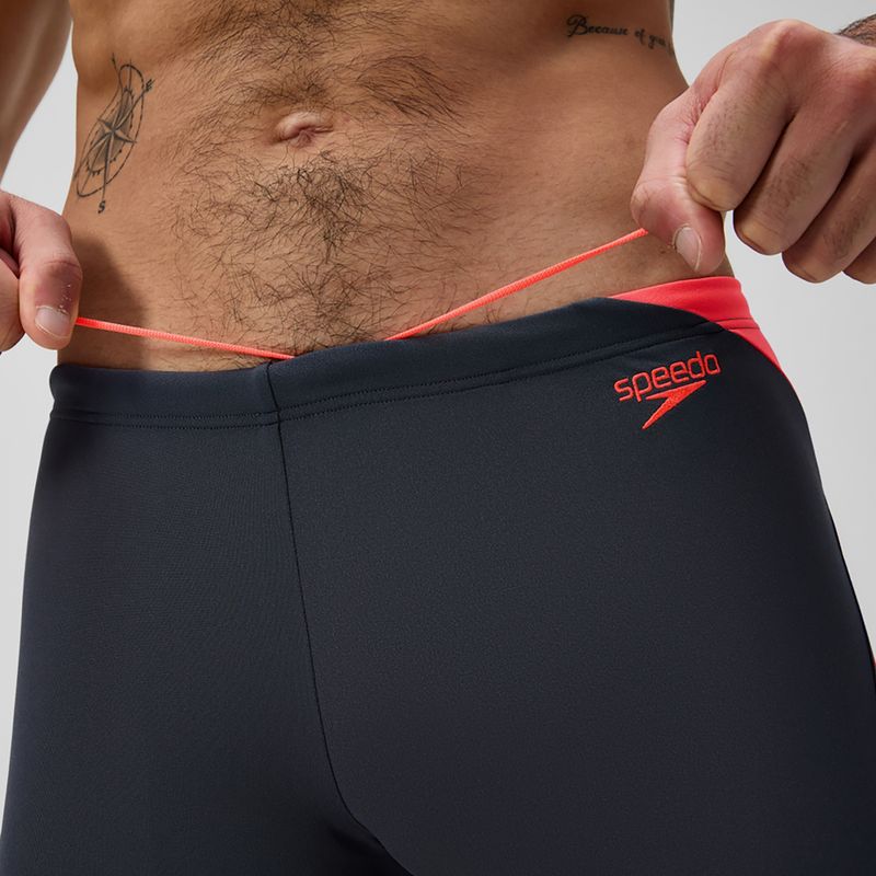 Boxeri de înot pentru bărbați Speedo Hyper Boom Splice gri plumb/coral neon 6