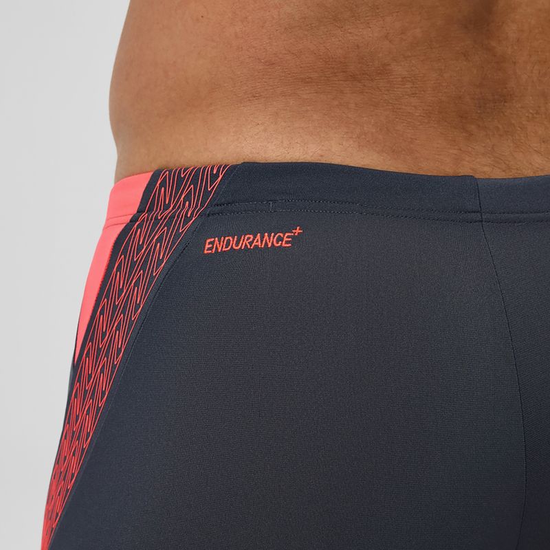 Boxeri de înot pentru bărbați Speedo Hyper Boom Splice gri plumb/coral neon 7