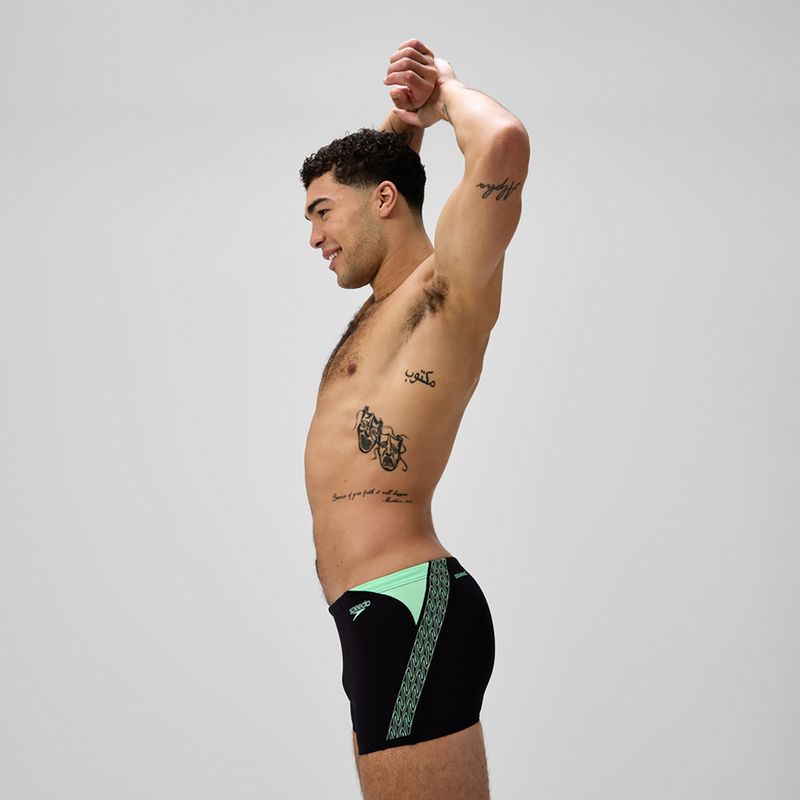 Boxeri de înot pentru bărbați Speedo Hyper Boom Splice negru/verde alfalfa 4