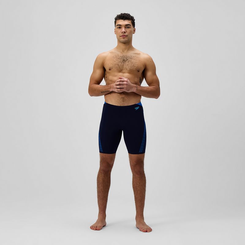 Jamere de înot pentru bărbați Speedo Hyper Boom Splice gri plombă/coral neon 2