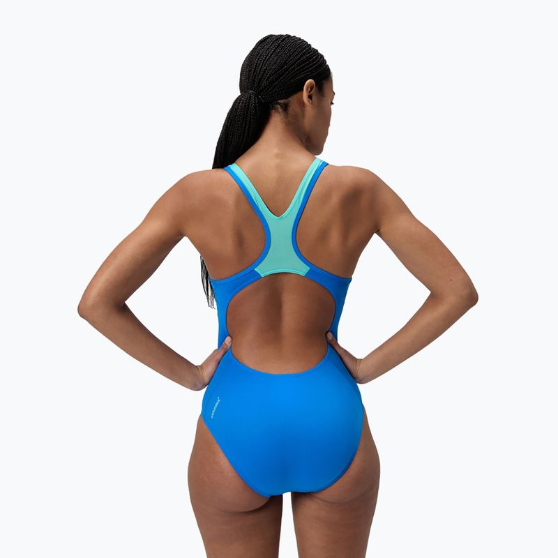 Costum de baie întreg pentru femei Speedo Placement Laneback albastru lagună 3