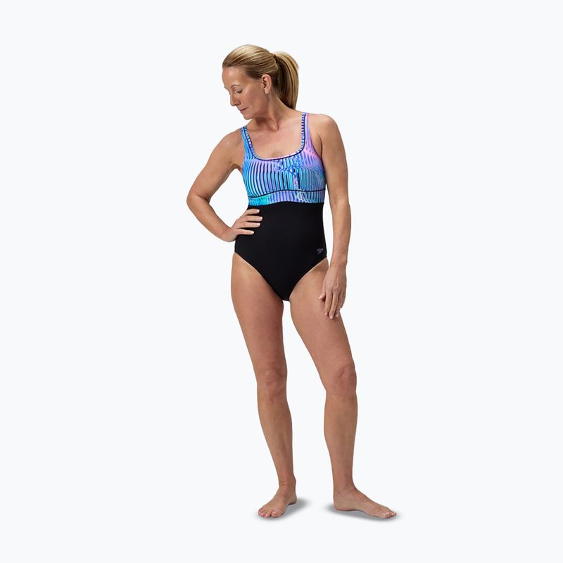 Costum de baie întreg pentru femei Speedo Shaping Contour Eclipse Printed indigo glow 2