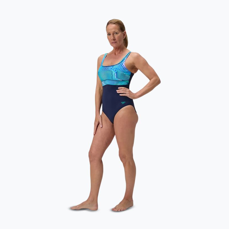 Costum de baie întreg pentru femei Speedo Shaping Contour Eclipse Printed turquoise gem 2