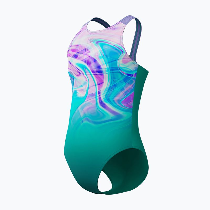 Costum de baie întreg pentru copii Speedo Printed Pulseback turquoise gem 3
