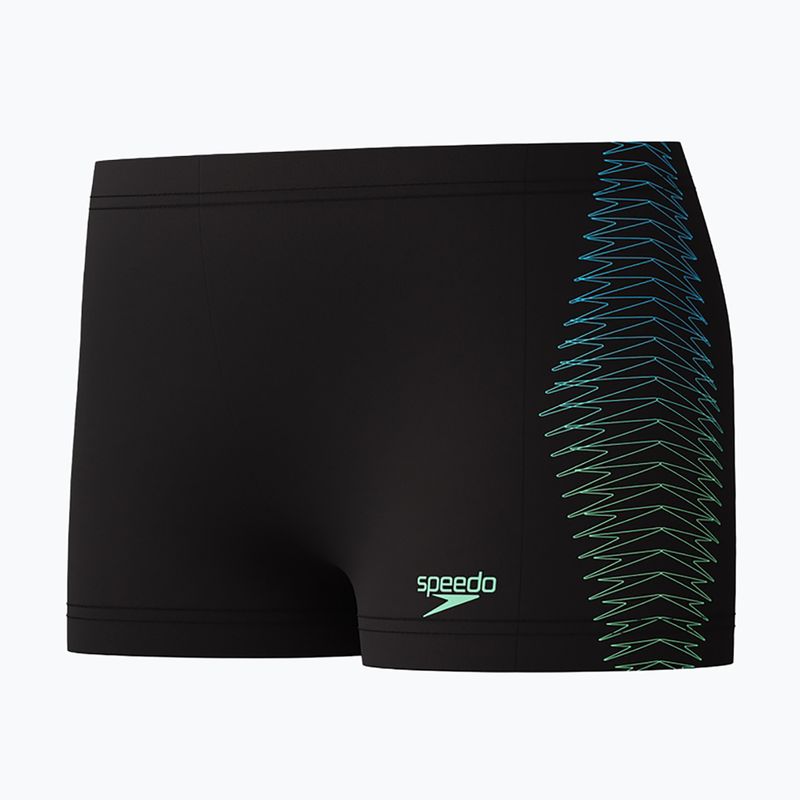 Boxeri de înot pentru copii Speedo Plastisol Placement Aquashort black/alfalfa green 3
