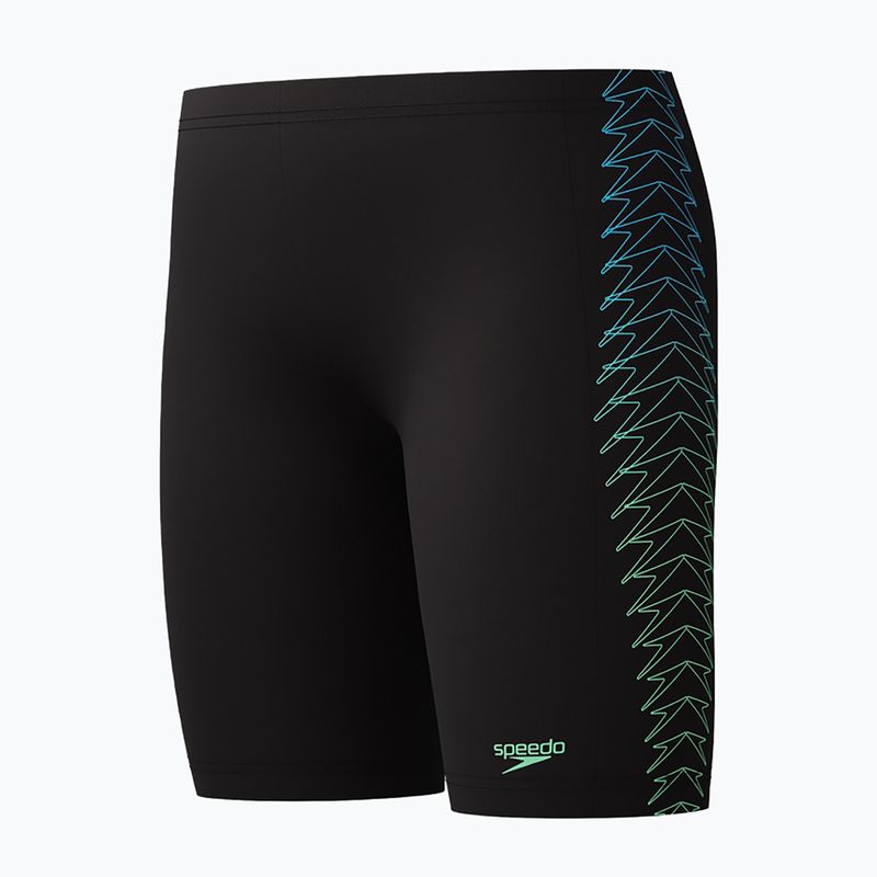 Jammere de înot pentru copii Speedo Plastisol Placement Jammer black/alfalfa green 3
