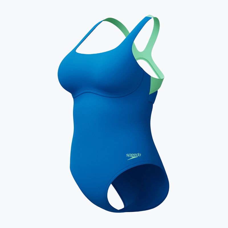 Costum de baie întreg pentru femei Speedo Flex Band cu sutien de înot albastru lagună 3
