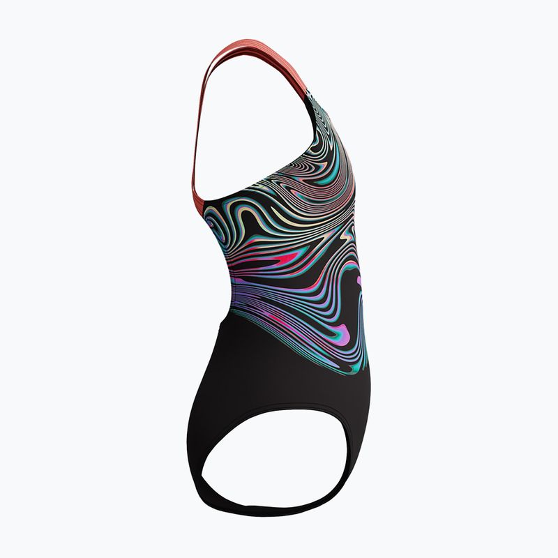 Costum de baie întreg pentru copii Speedo Digital Placement Powerback coral neon 4