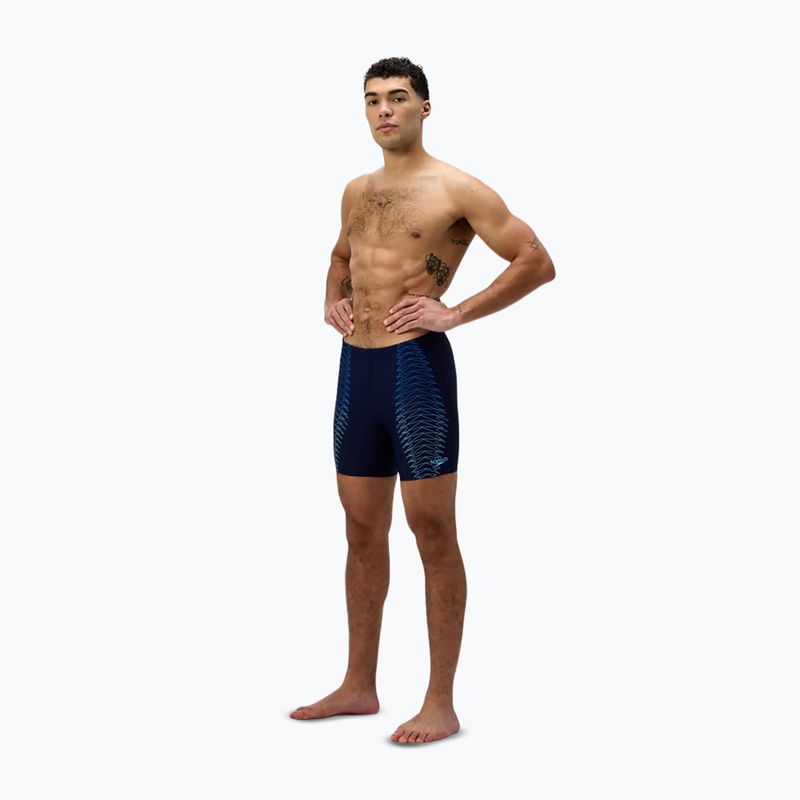Jammere de înot pentru bărbați Speedo Duo Logo Print Mid Jammer navy/sugar blue 2