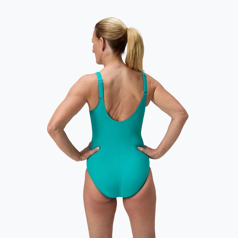Costum de baie întreg pentru femei Speedo Shaping Cross Knot turquoise gem 3