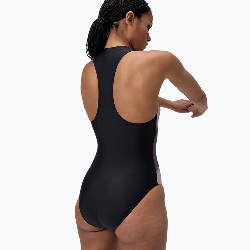 Costum de baie întreg pentru femei Speedo Zip Colorblock antracit 3