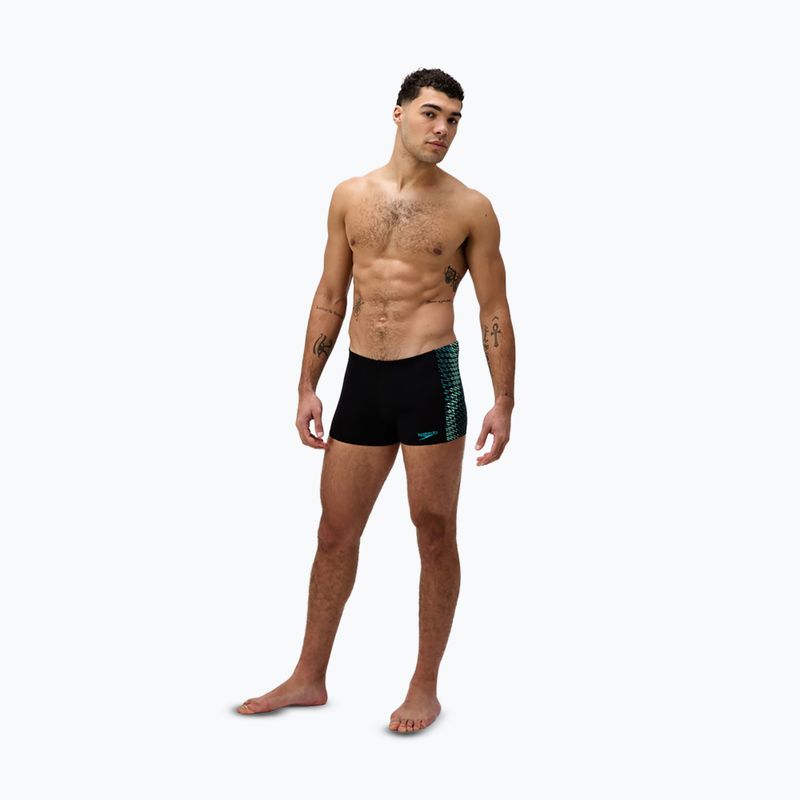 Boxeri de înot pentru bărbați Speedo Endurance+ Tech Panel Aquashort negru/turcoaz gem 2