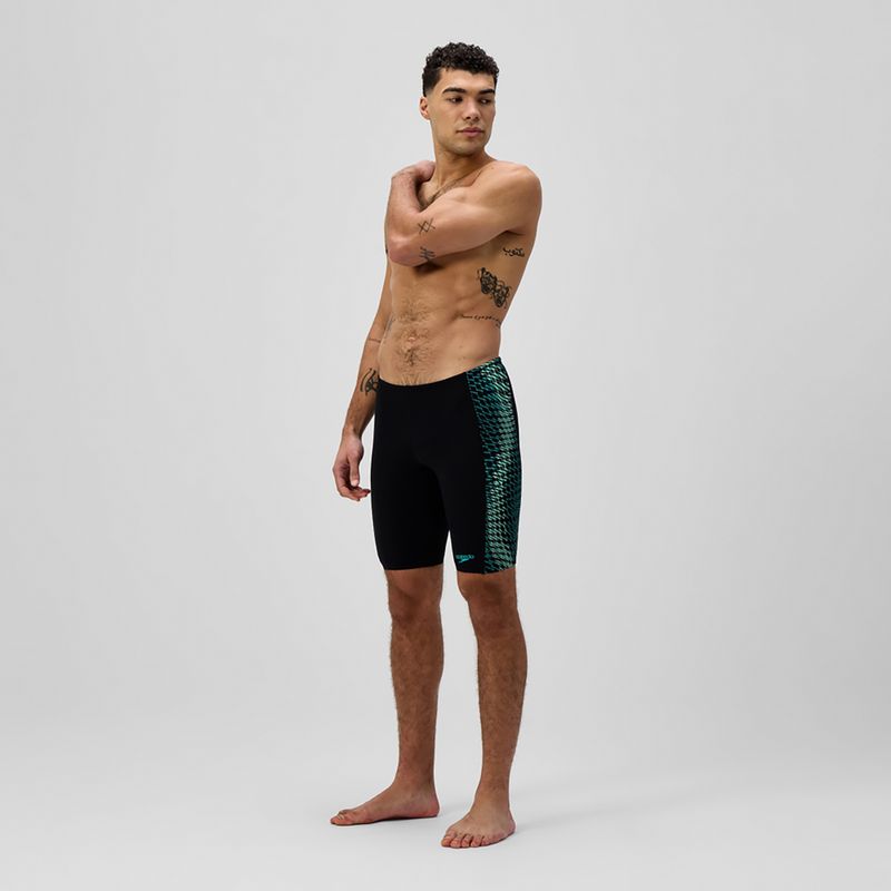 Jammeri de înot pentru bărbați Speedo Endurance+ Tech Panel Jammer negru/turcoaz gem 2
