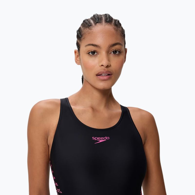Costum de baie întreg pentru femei Speedo Placement Muscleback anthracite 4