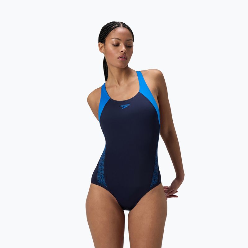 Costum de baie întreg pentru femei Speedo HyperBoom Splice Racerback lagoon blue